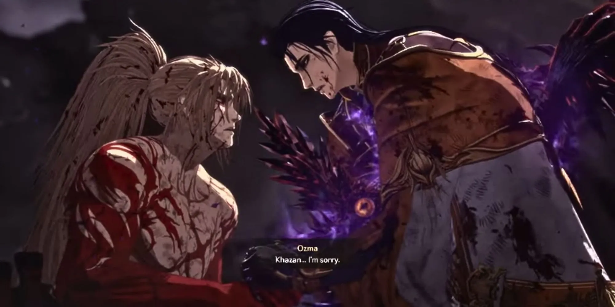 Giọt nước mắt của Ozma rơi trên kiếm Transcendental Sword trong cảnh True Ending