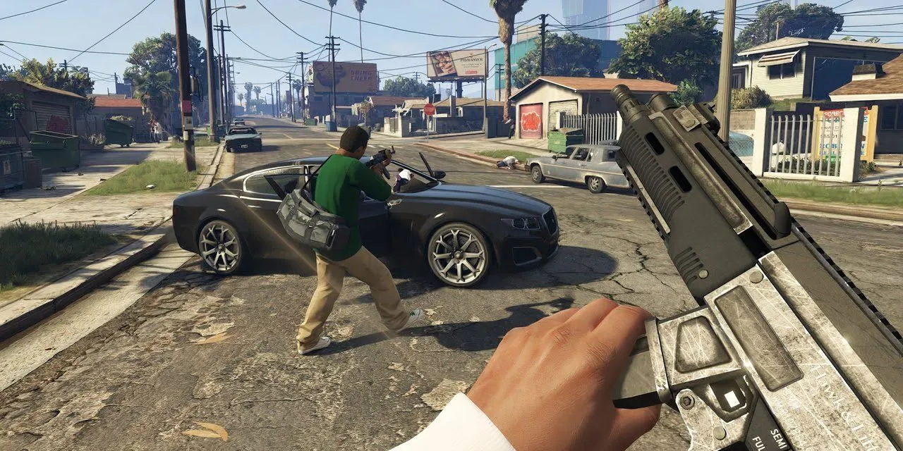 Góc nhìn thứ nhất khi lái xe trong GTA 5