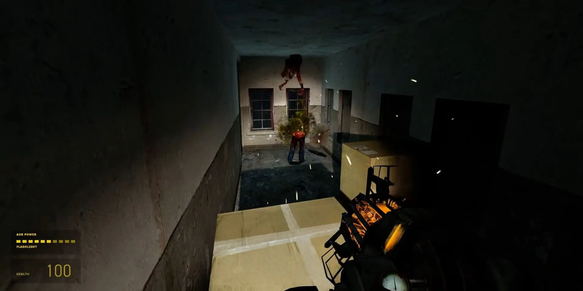 Gordon Freeman dùng Súng Hấp Dẫn tiêu diệt zombie trong Half-Life 2