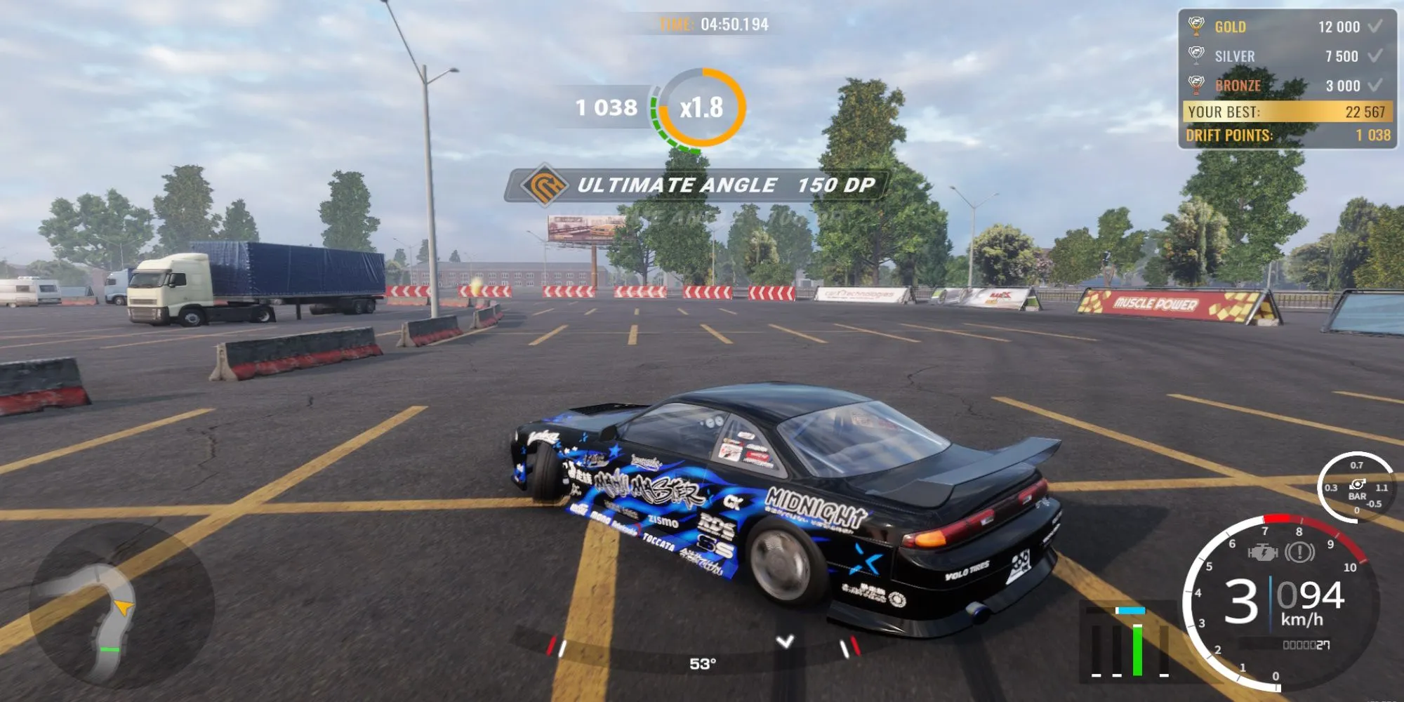 Hai chiếc xe đang thực hiện màn drift đôi đẹp mắt trong game CarX Drift Racing Online
