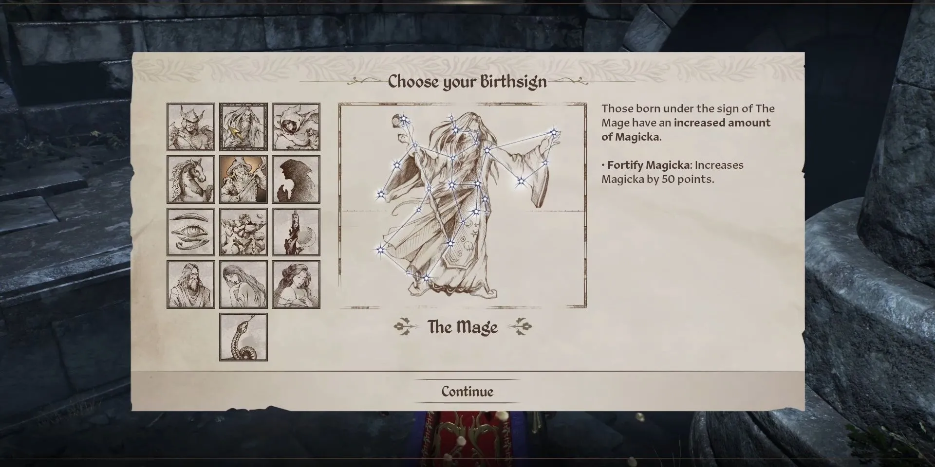 Hiệu ứng Fortify Magicka từ cung Mage được hiển thị trong giao diện người chơi của Oblivion Remastered