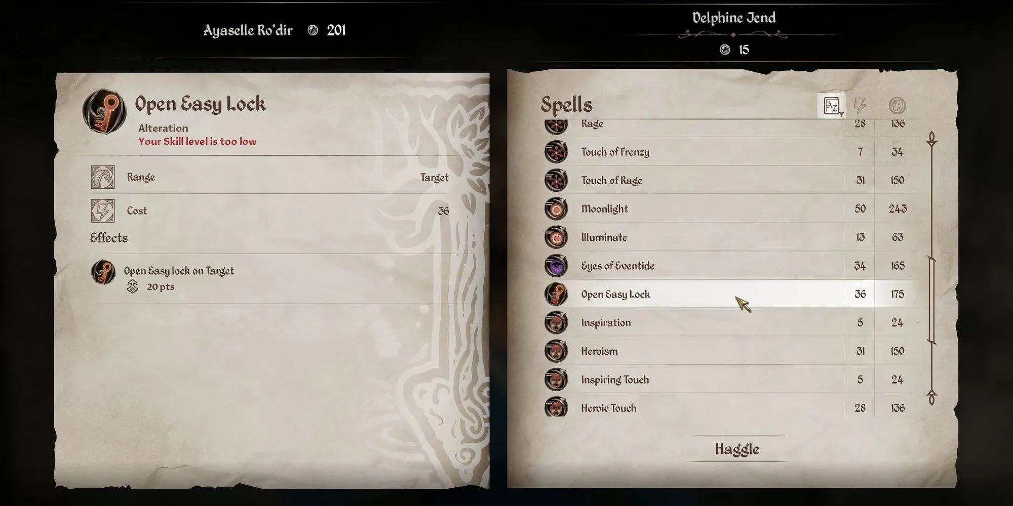 Hiệu ứng phép thuật Mở Khóa (Open Lock) trong The Elder Scrolls IV: Oblivion Remastered.