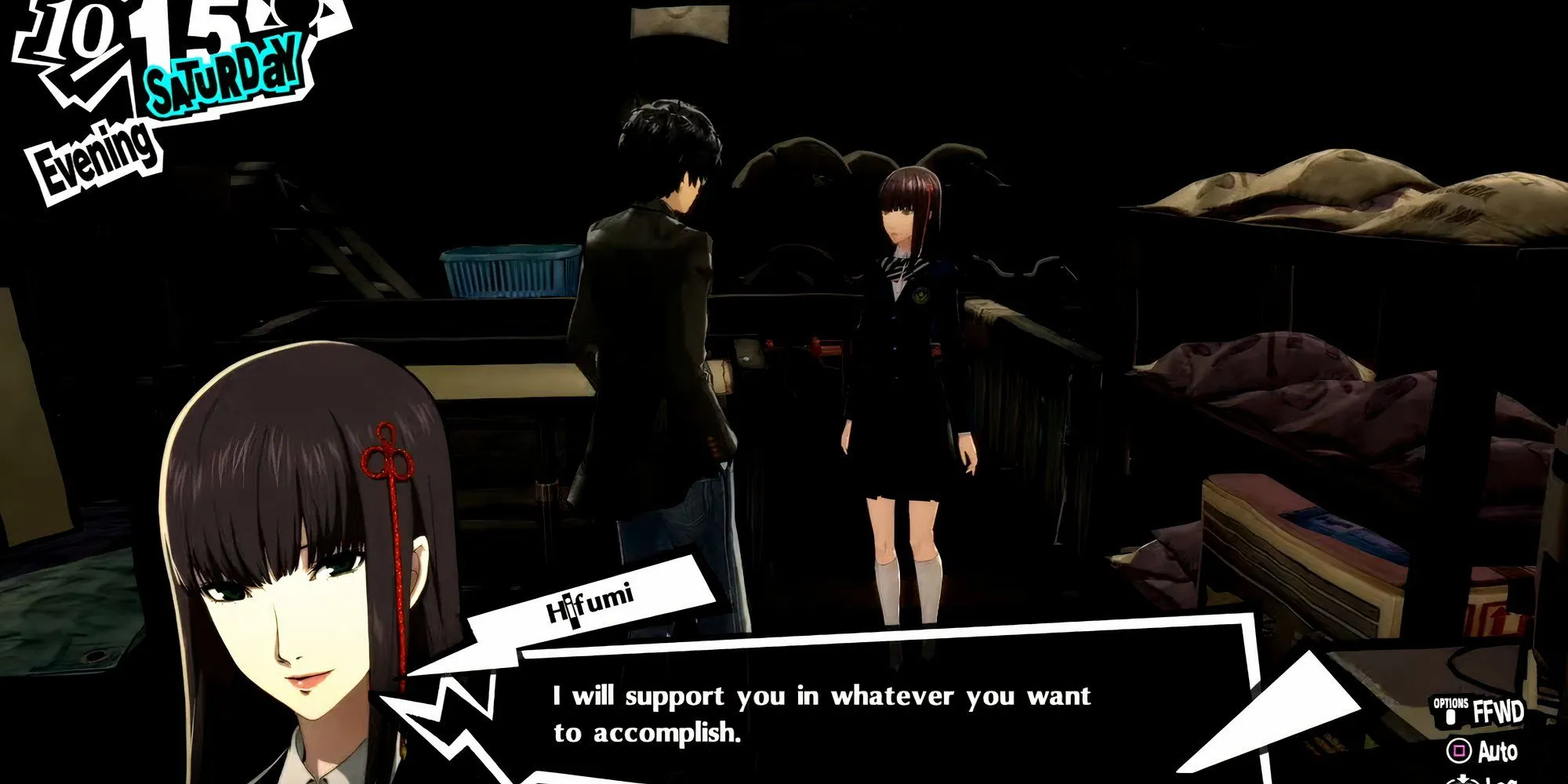 Hifumi Togo gặp Joker trong phòng của anh ấy trong Persona 5 Royal