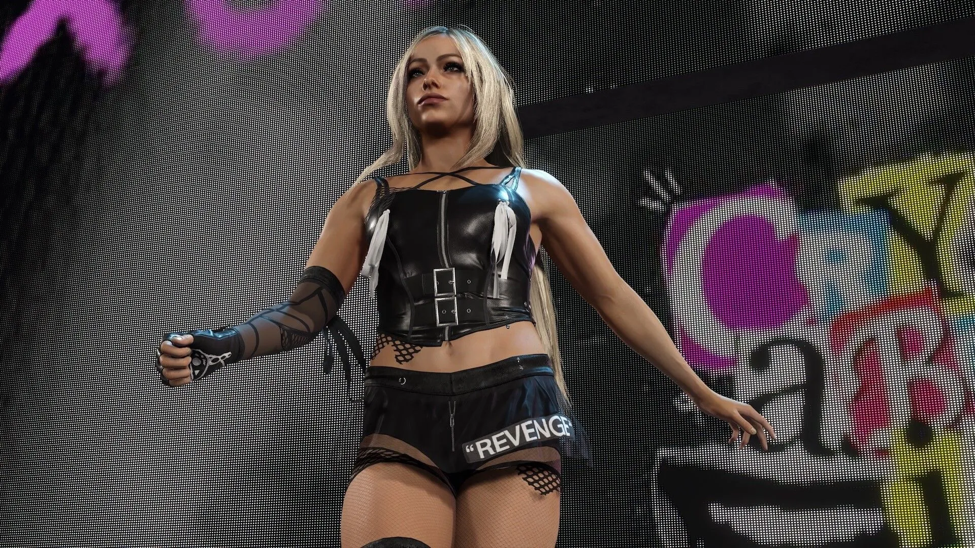 Hình ảnh cận cảnh sàn đấu và đô vật trong WWE 2K25