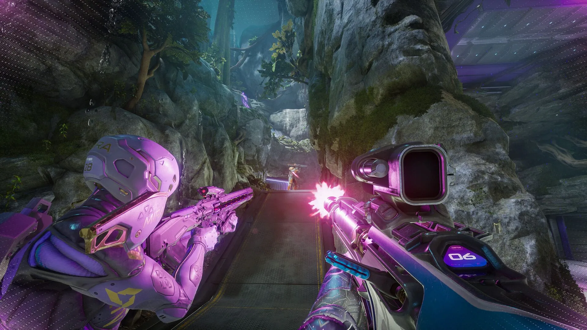 Hình ảnh gameplay Splitgate 2 với cơ chế cổng dịch chuyển đặc trưng