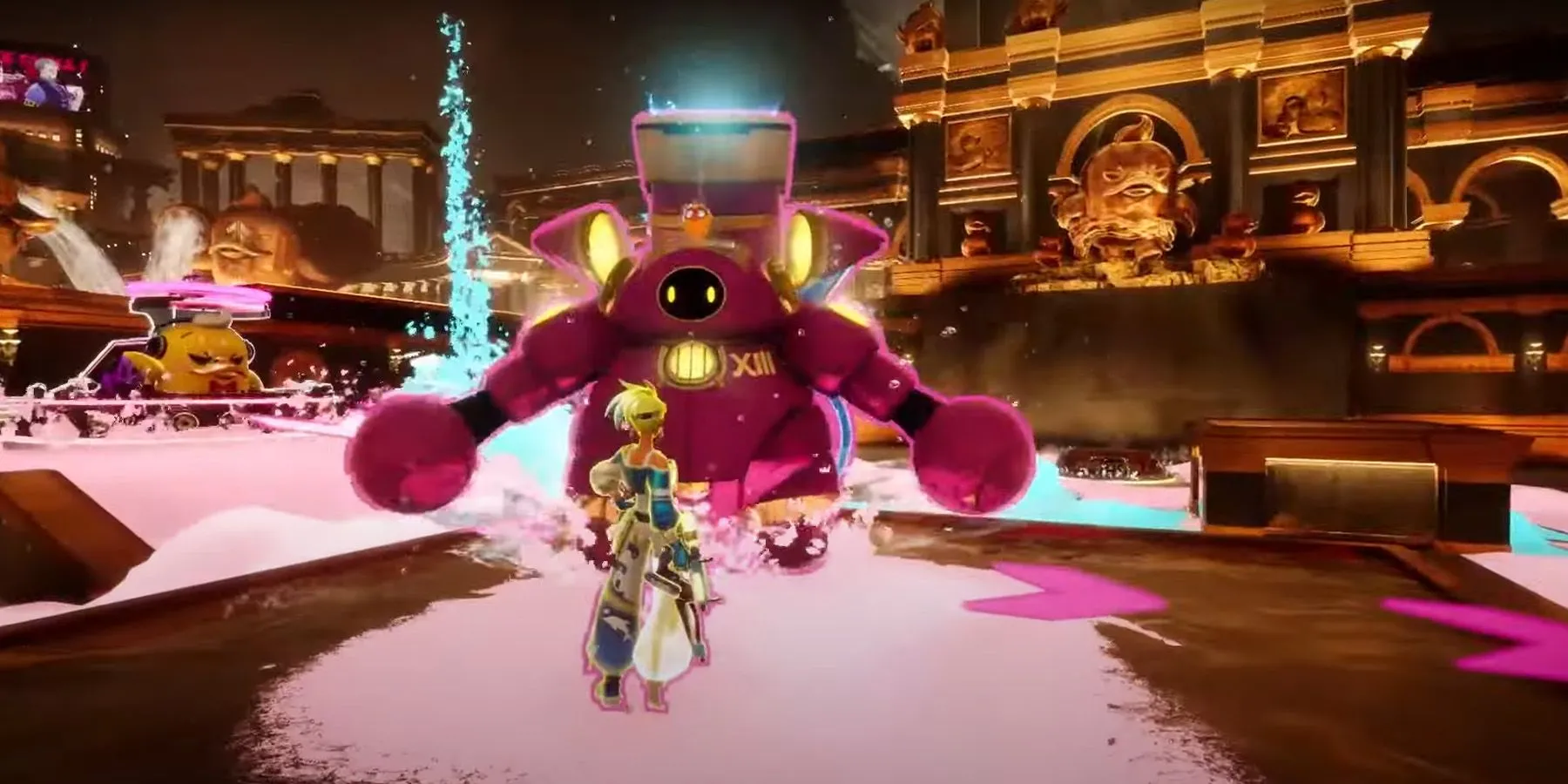 Hình ảnh gameplay từ trailer mùa 2 của Foamstars, cho thấy các nhân vật đang bắn bọt xà phòng