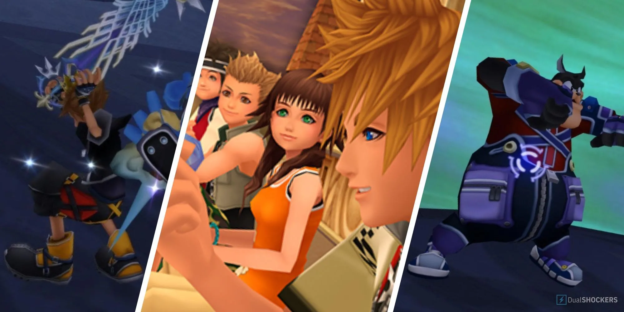 Hình ảnh Kingdom Hearts 2 với nhân vật Roxas trên tháp đồng hồ
