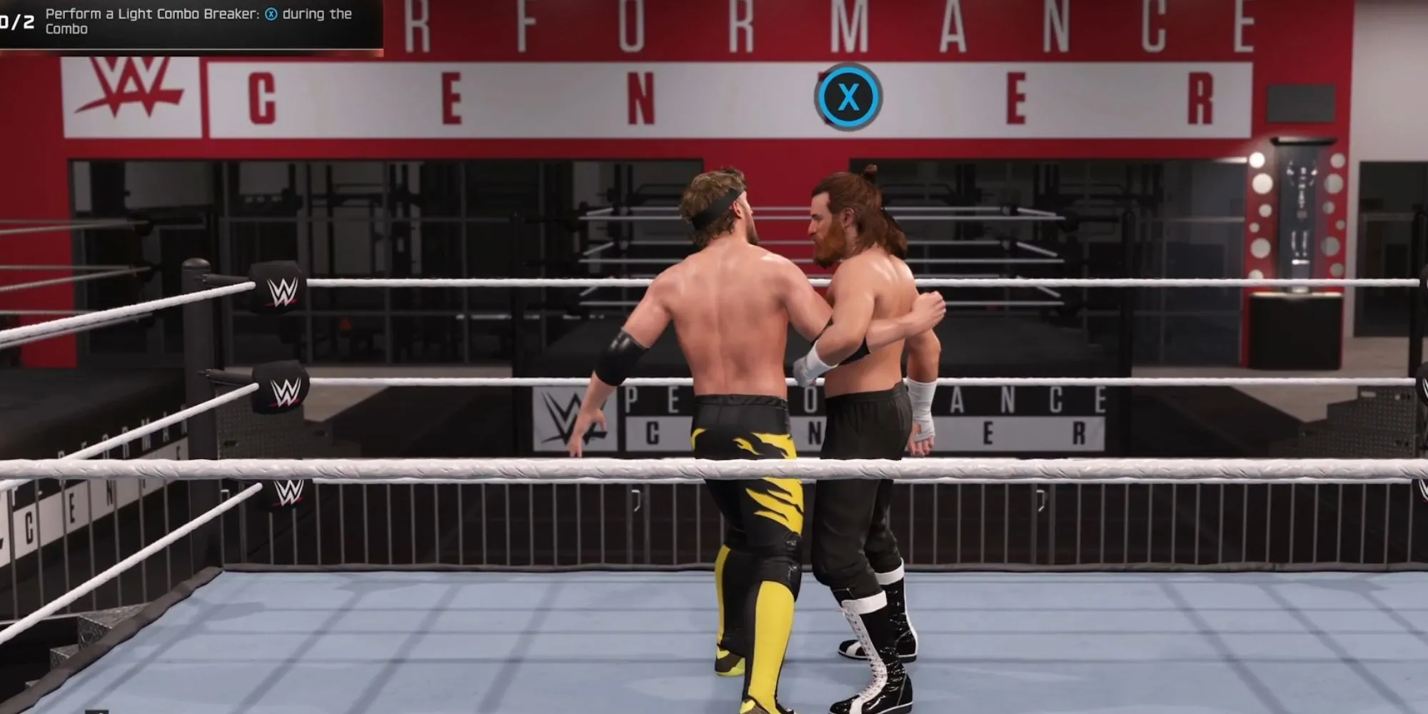 Hình ảnh mô tả kỹ thuật Breaker trong WWE 2K25, giúp người chơi phá vỡ combo đối thủ