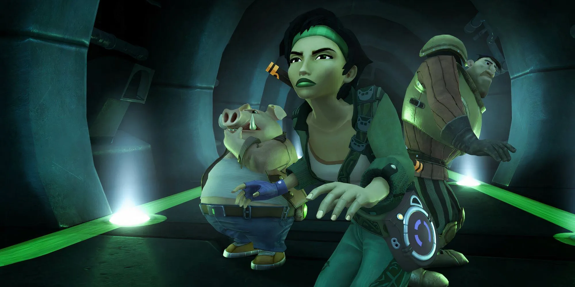 Hình ảnh nhân vật Jade và Pey'j từ game Beyond Good and Evil năm 2003