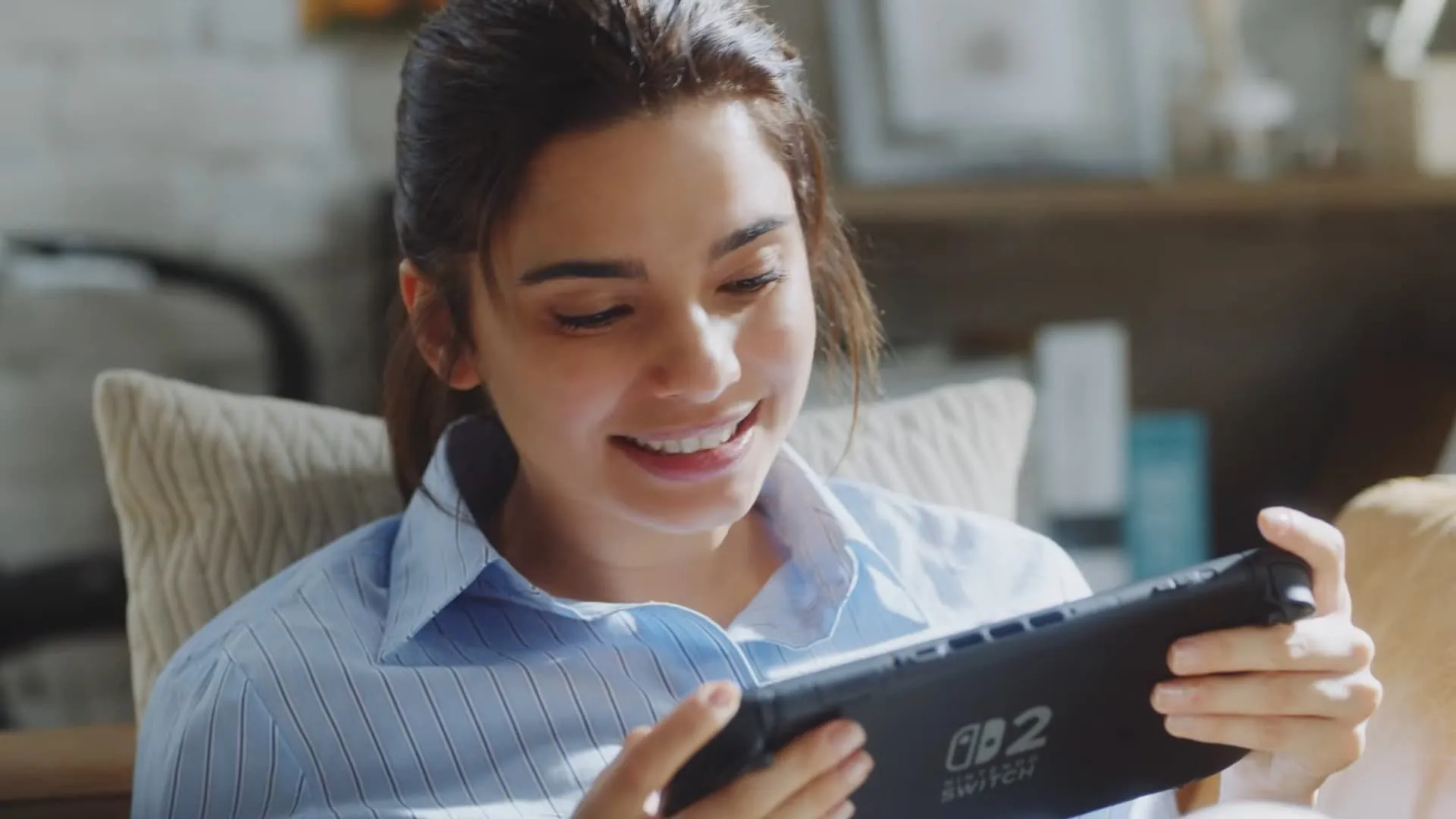 Hình ảnh Nintendo Switch 2 ở chế độ cầm tay (portable mode)