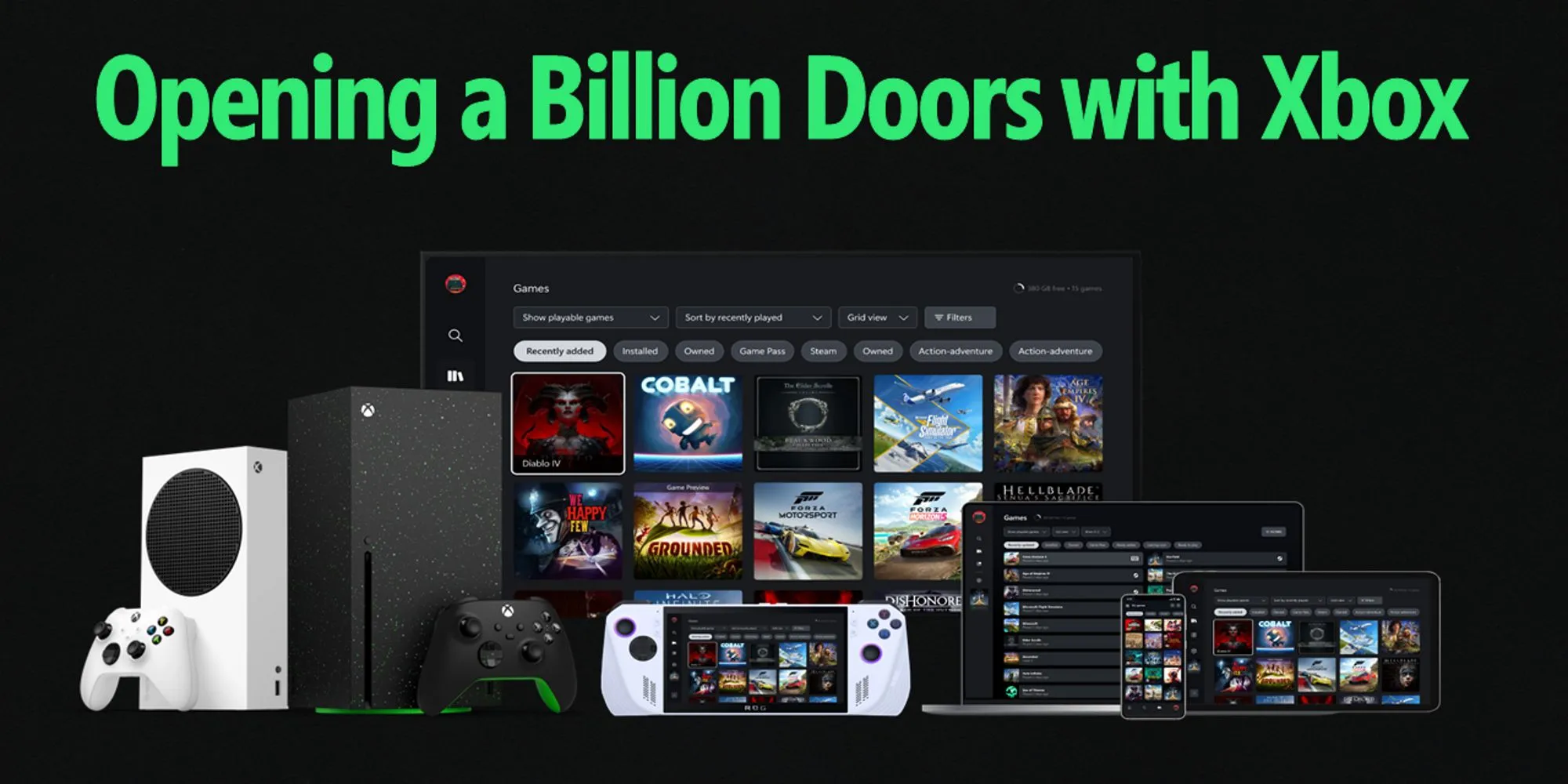 Hình ảnh rò rỉ giao diện Xbox mới trên nhiều thiết bị, hiển thị tab Steam