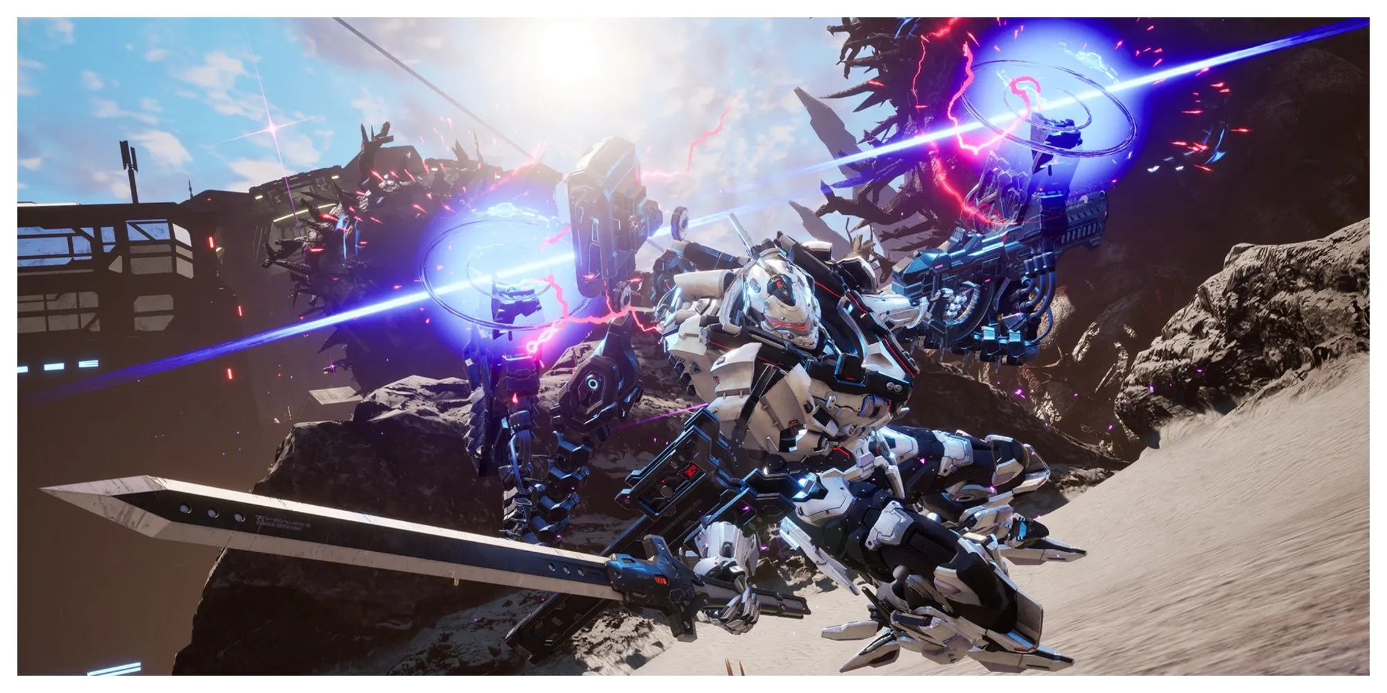 Hình ảnh robot chiến đấu khổng lồ trong game Daemon X Machina Titanic Scion trên Switch 2