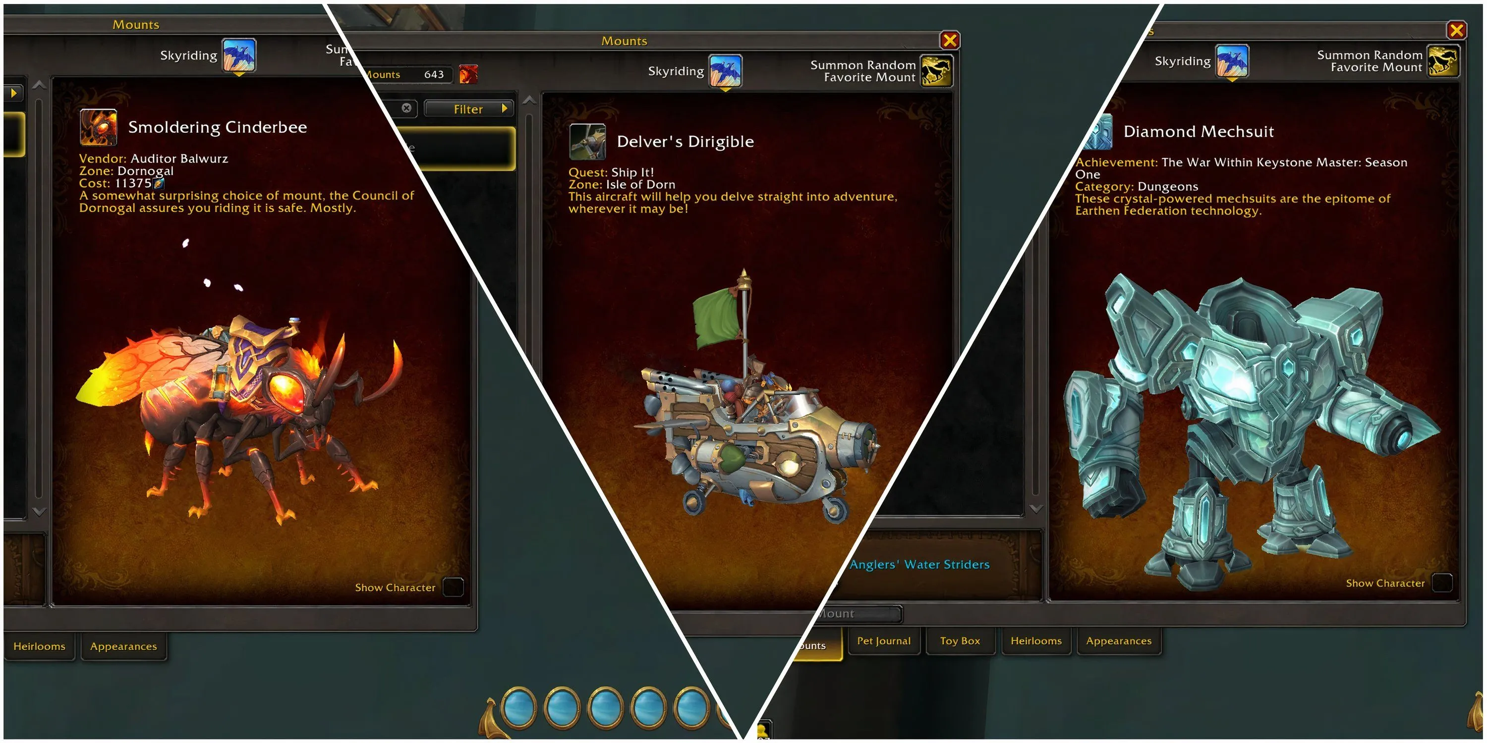 Hình ảnh tổng hợp các thú cưỡi mới ấn tượng có thể xuất hiện trong World of Warcraft: The War Within