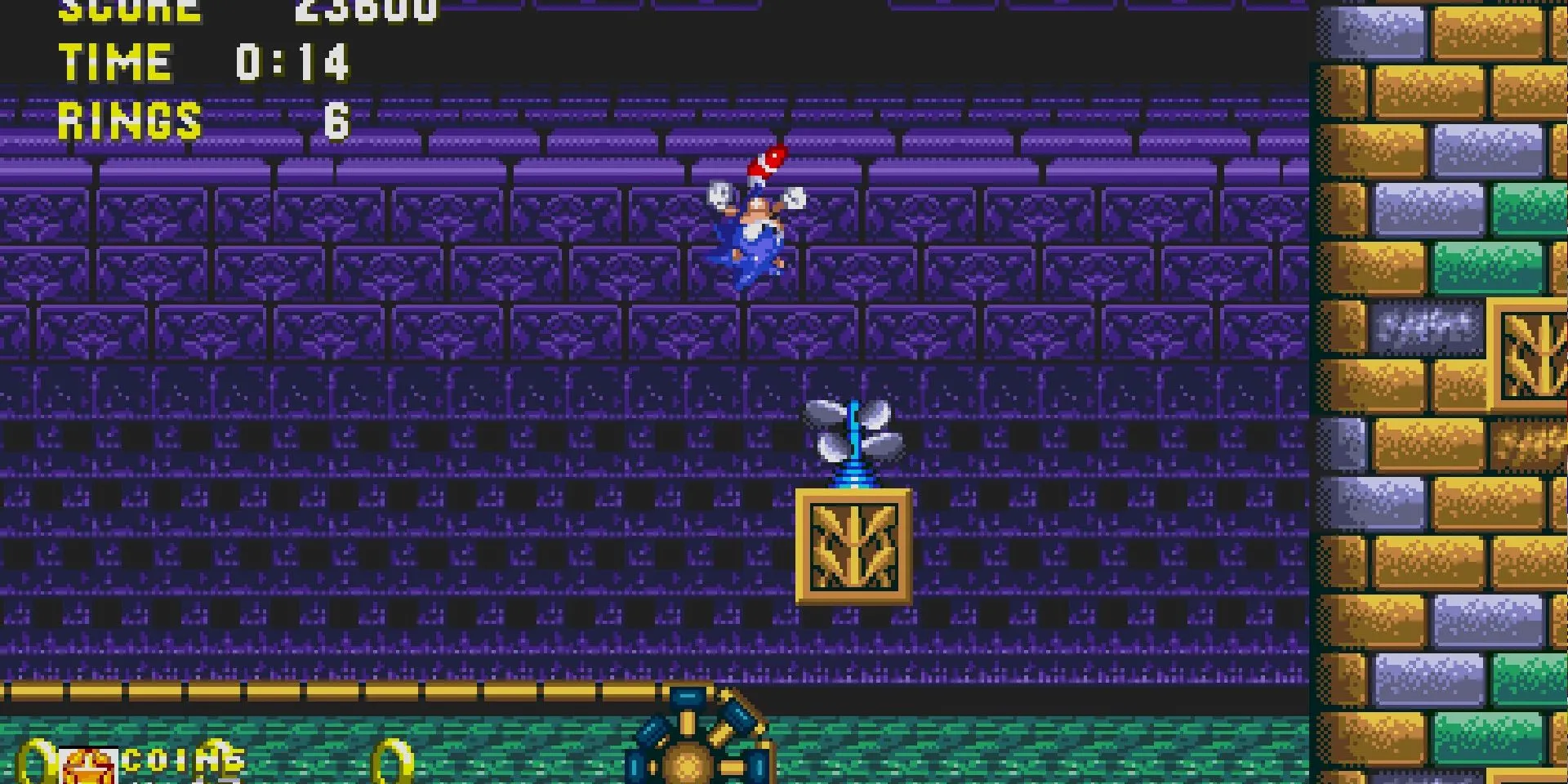 Hình ảnh trong game Sonic the Hedgehog 3 & Knuckles với Sonic ở Hydrocity Zone