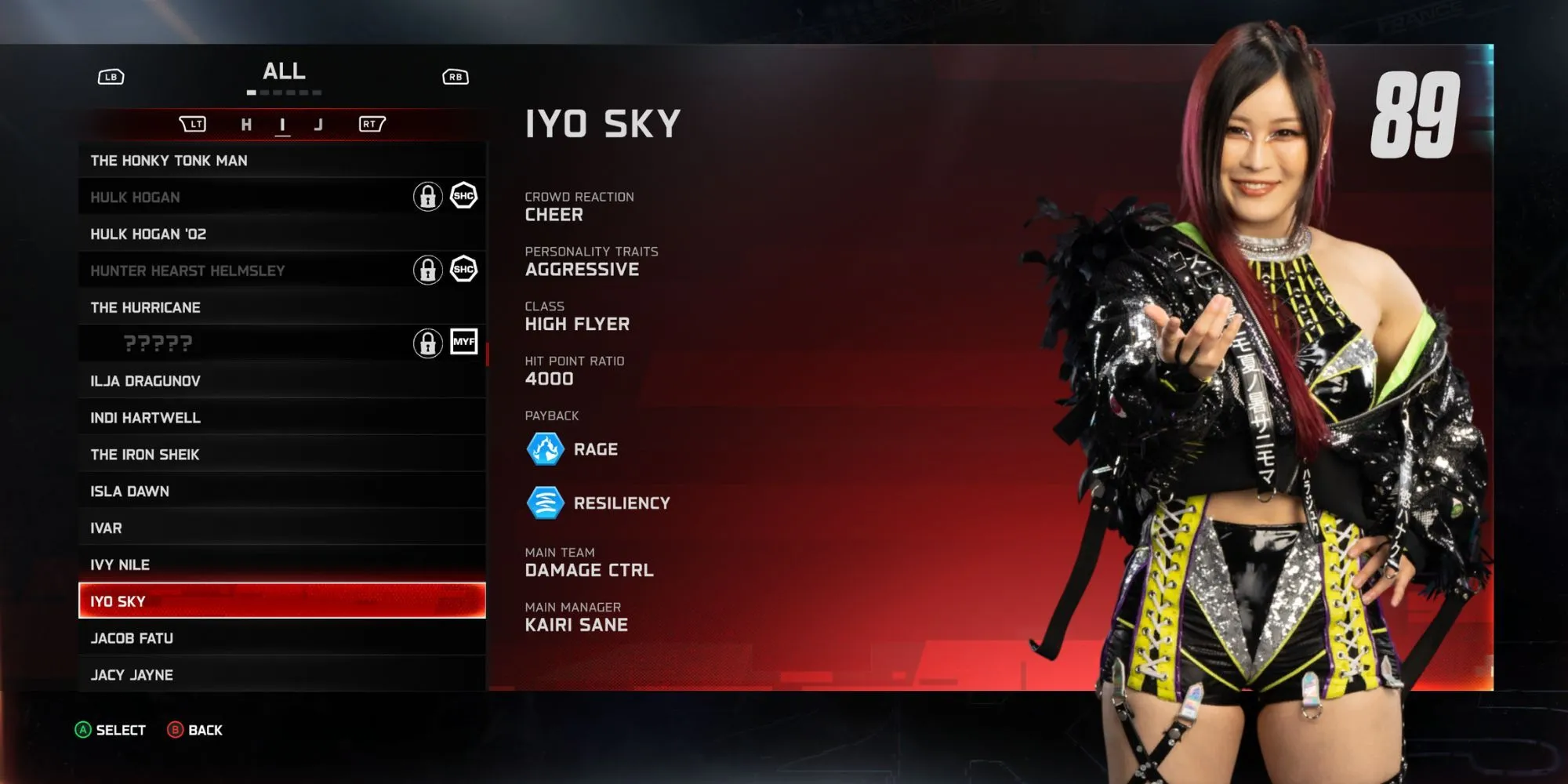 Io Sky, một High Flyer điển hình trong WWE 2K25, thực hiện đòn bay nhảy đẹp mắt