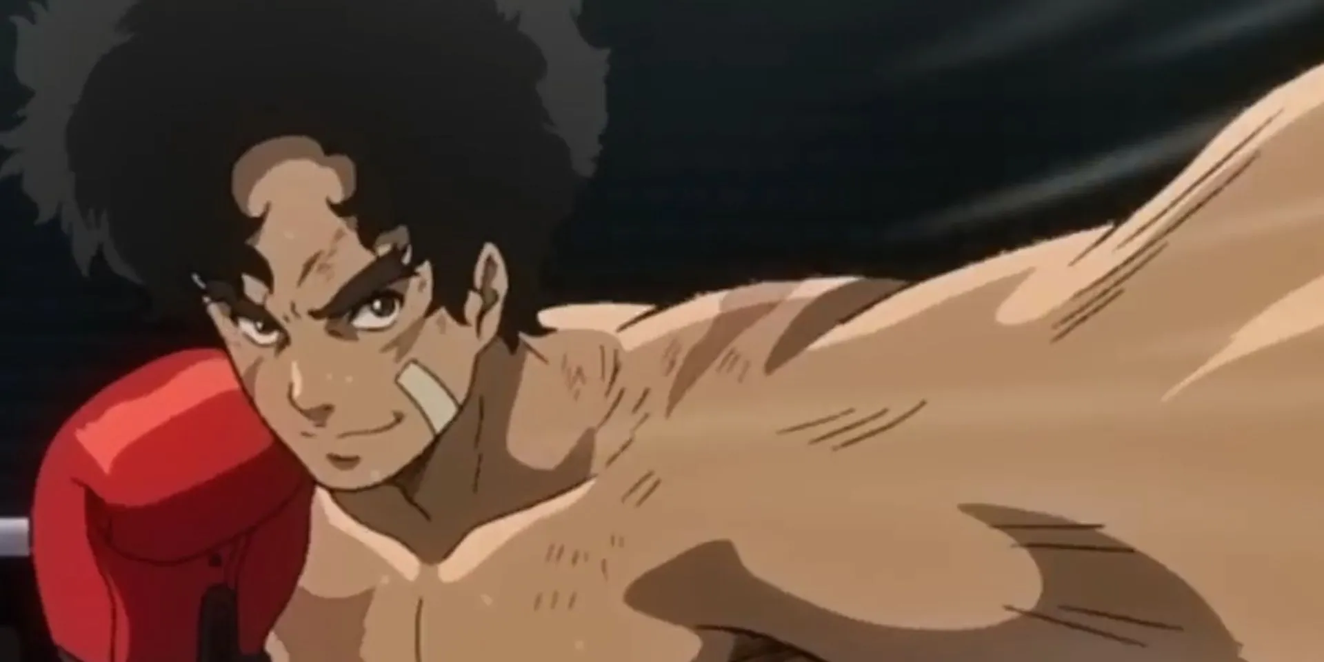 Joe tung cú đấm uy lực trong một trận đấu Megalobox