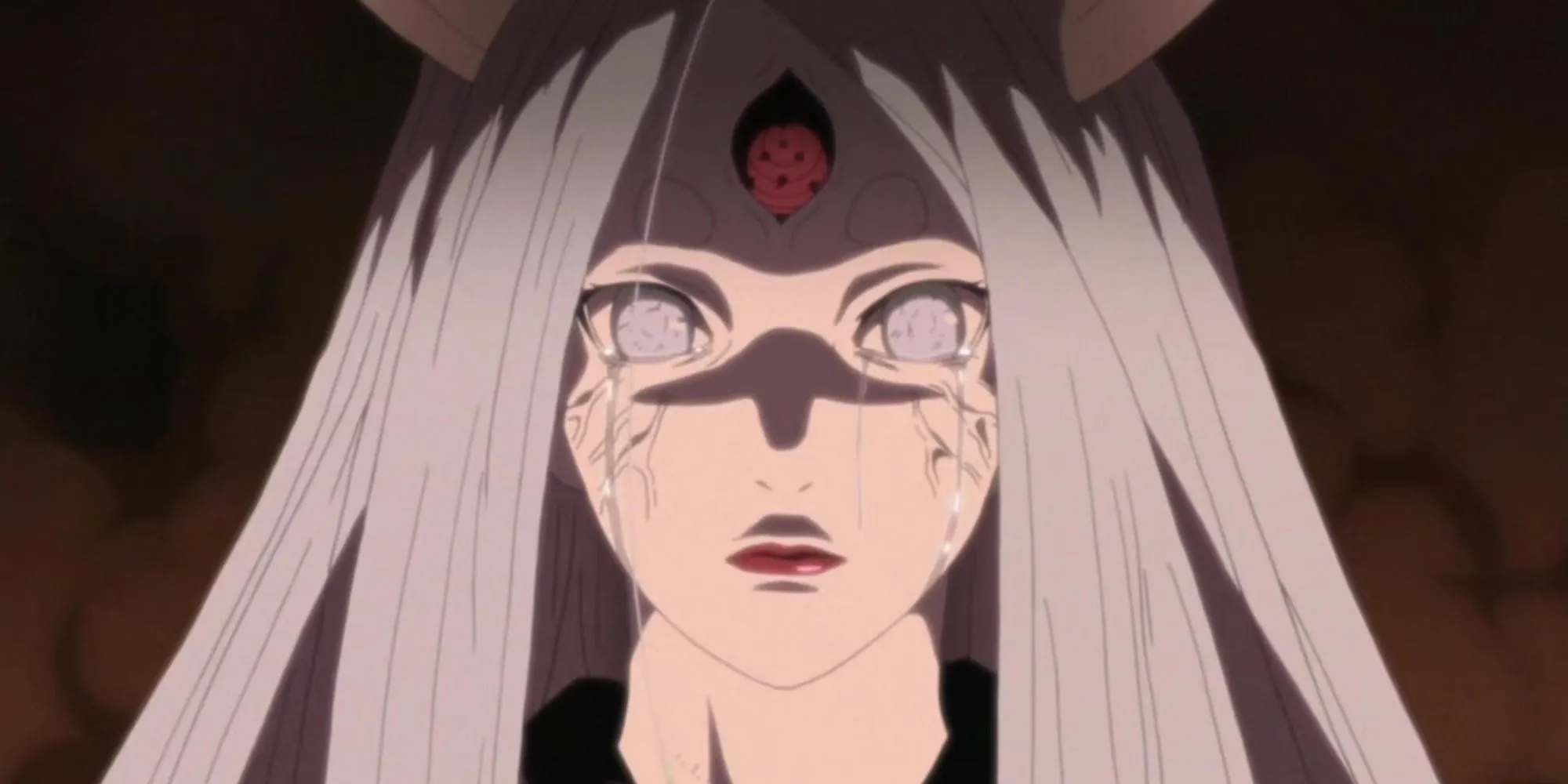 Kaguya Otsutsuki trong Naruto với biểu cảm kinh ngạc
