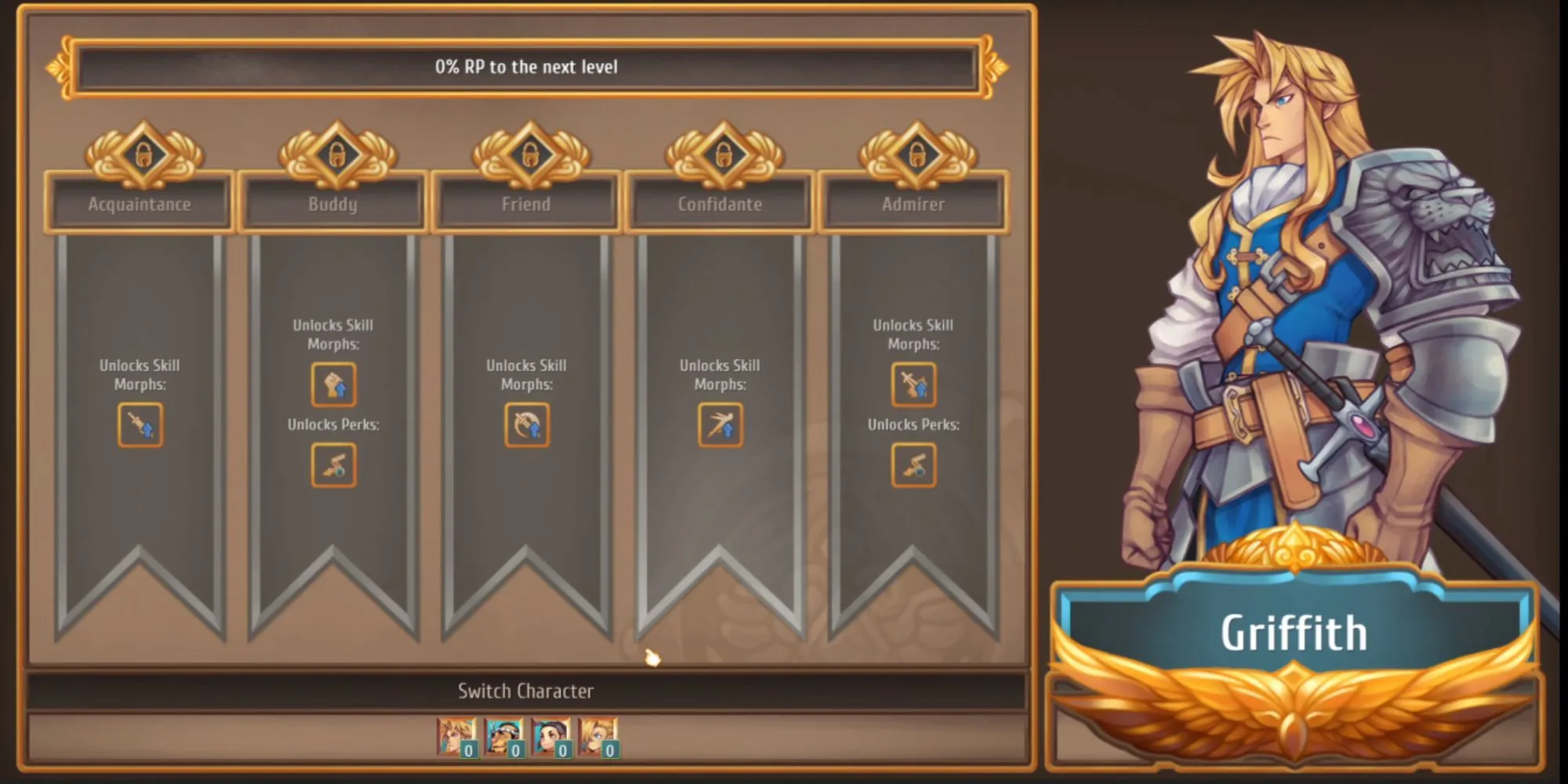 Kay Loren và các nhân vật trong Regalia Of Men and Monarchs thể hiện cơ chế Personal Bonds