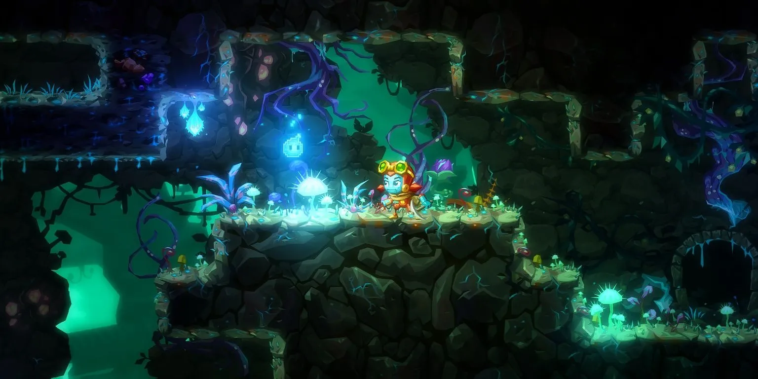 Khám phá một hang động trong SteamWorld Dig 2, phần tiếp theo của series game đào bới