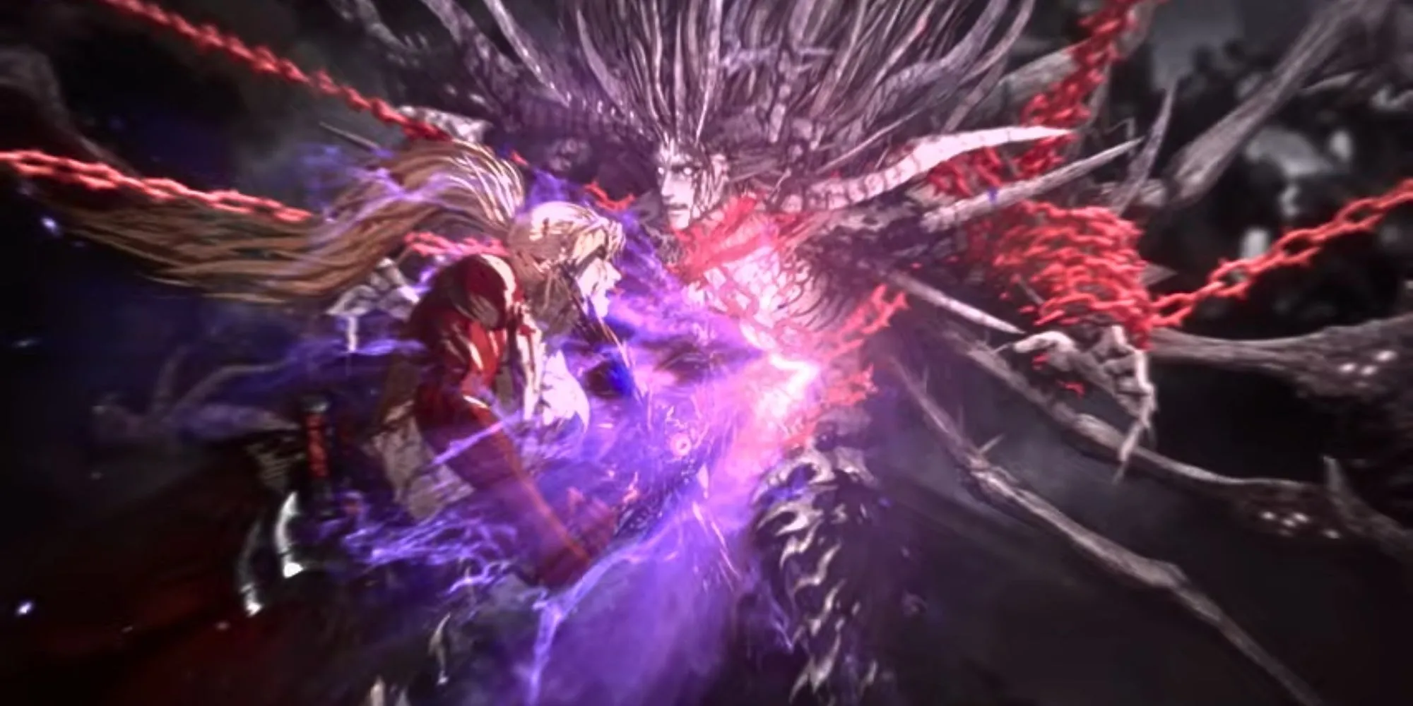 Khazan cầm thanh kiếm Transcendental Sword trong True Ending The First Berserker Khazan