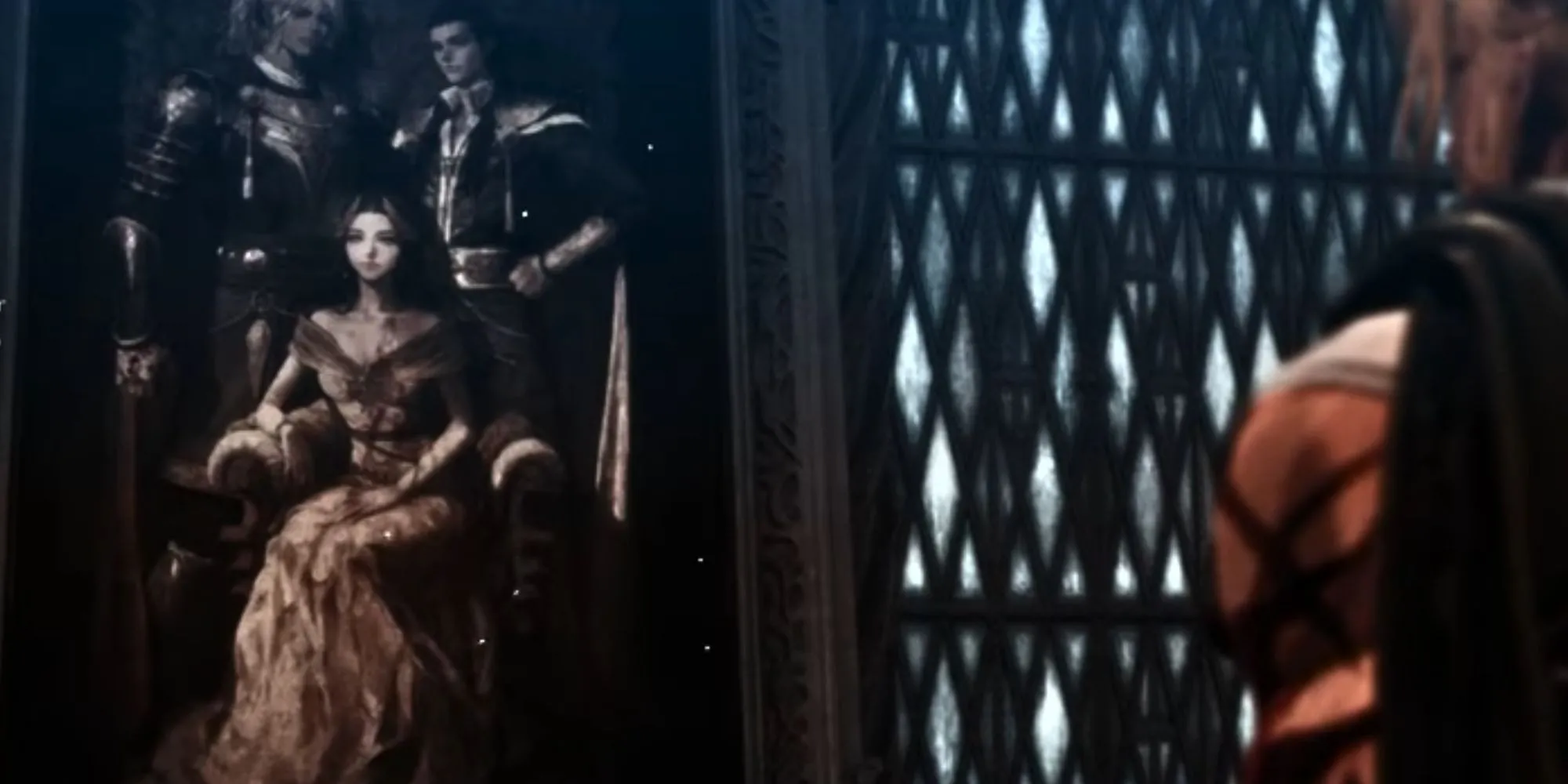 Khazan đứng trong cung điện của Ozma sau trận chiến ở Normal Ending The First Berserker Khazan