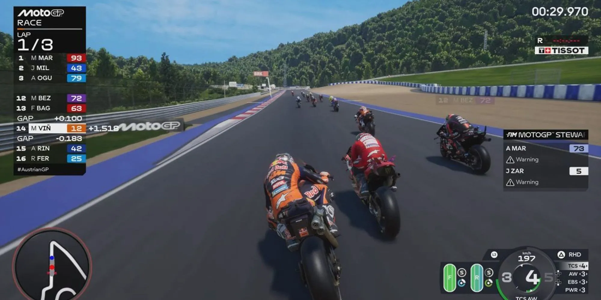 Khoảnh khắc gameplay ấn tượng trên đường đua Áo (Austria) trong MotoGP 25.