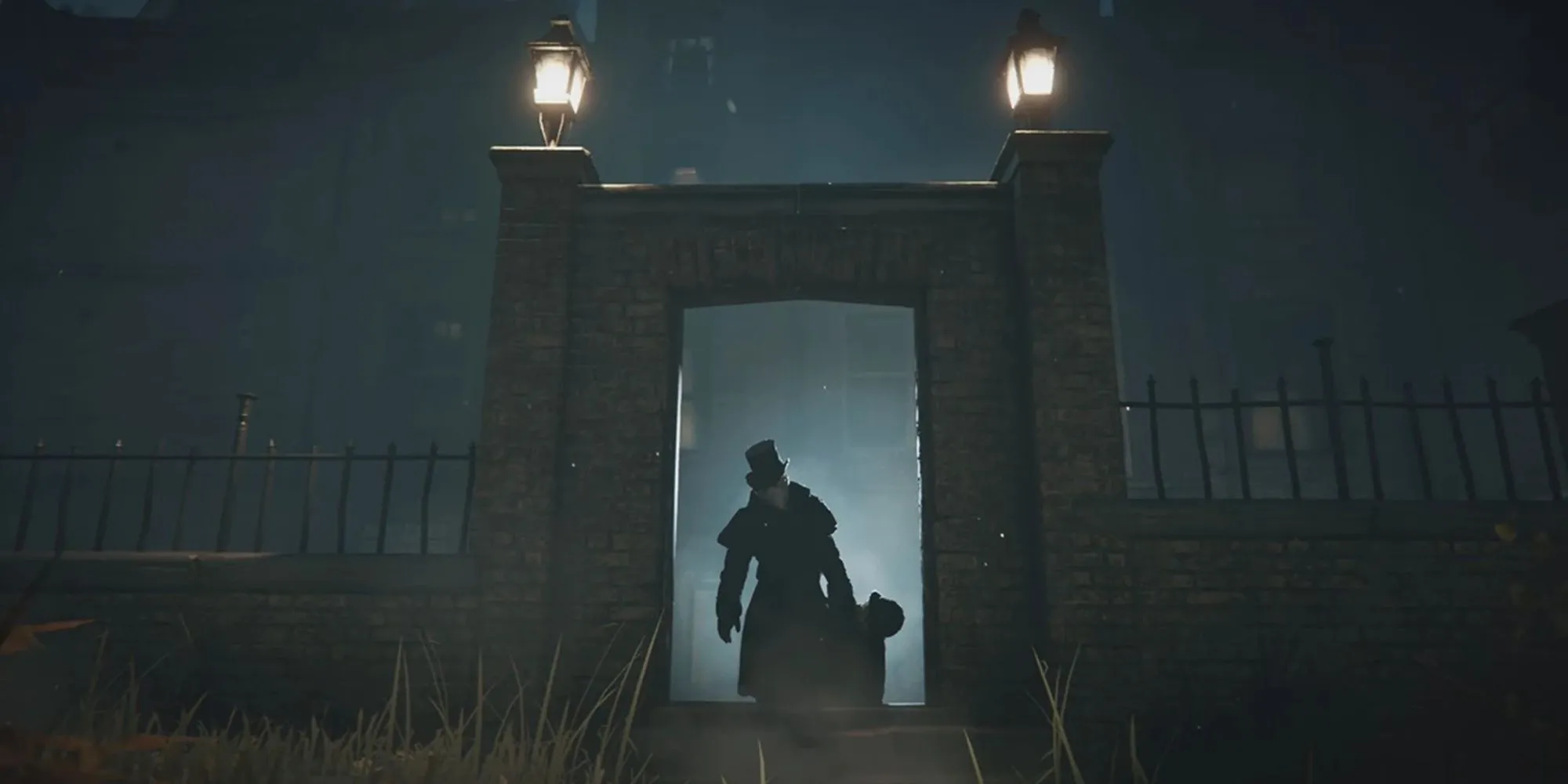 Khung cảnh mở đầu DLC Jack the Ripper trong Assassin's Creed Syndicate với không khí u ám và huyền bí.