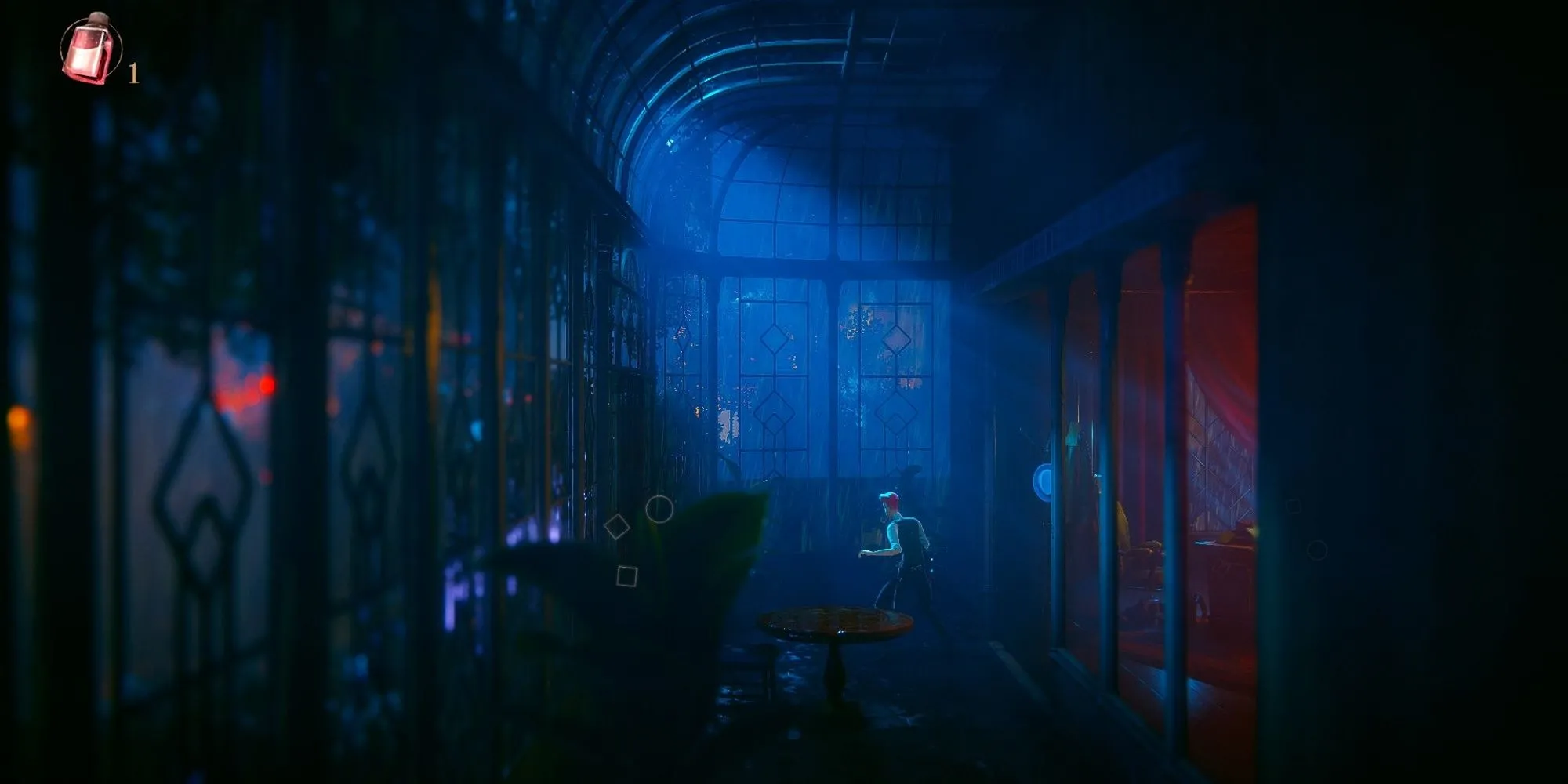 Khung cảnh mưa và ánh trăng trong The Last Case of Benedict Fox Definitive Edition, một game Metroidvania độc đáo