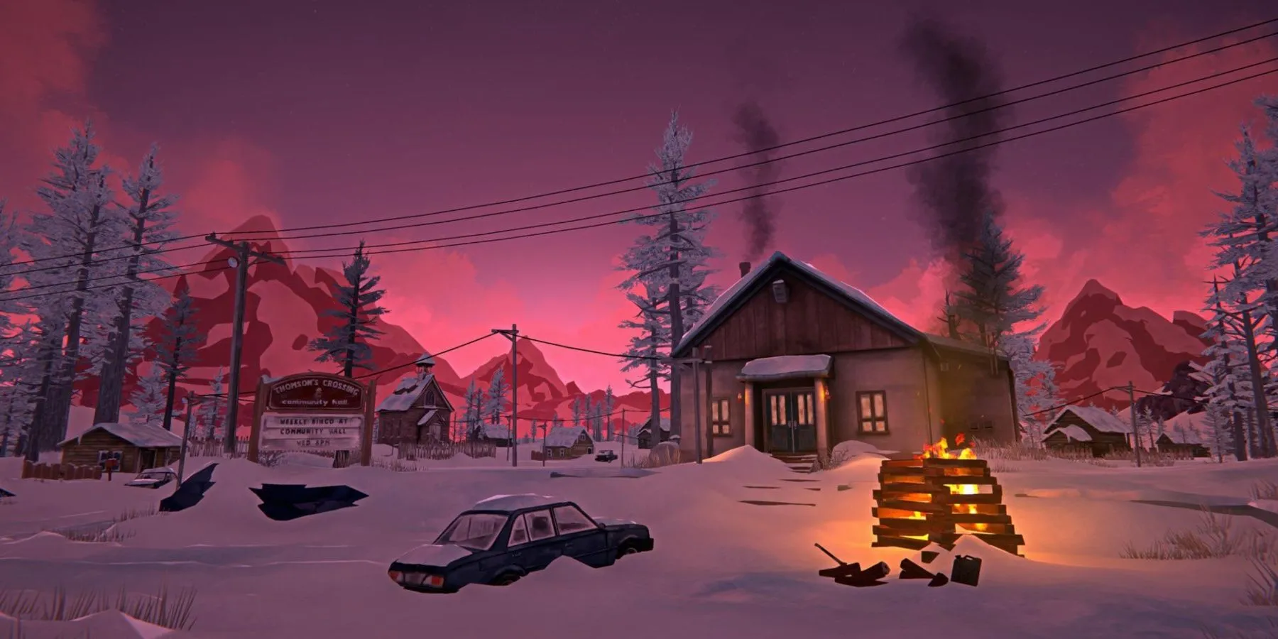 Khung cảnh tuyết rơi dày đặc trong game sinh tồn The Long Dark