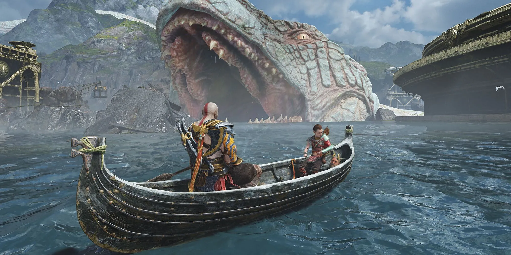 Kratos và Atreus trong God of War 2018 trên PS4, PS5, PC