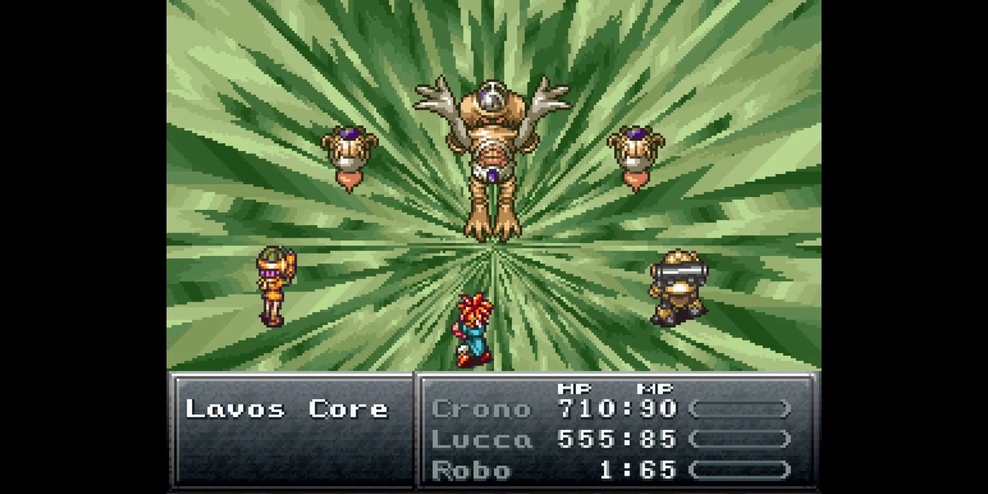 Lavos Core, dạng cuối cùng với các thành phần khác nhau trong Chrono Trigger