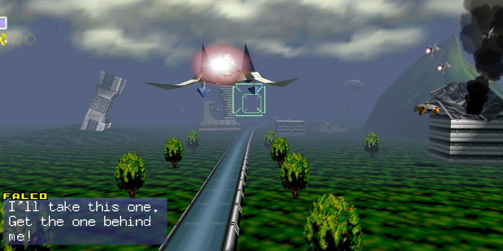 Logo game Star Fox 64, tựa game bắn súng không gian rail-shooter kinh điển trên Nintendo 64.