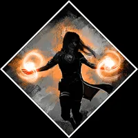 Lune niệm chú Immolation, gây sát thương Lửa và hiệu ứng Burn