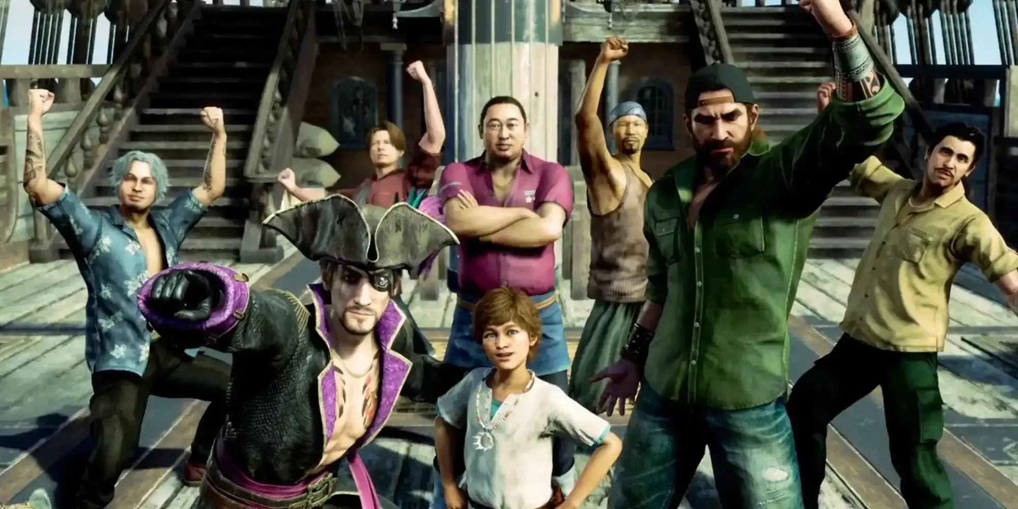 Majima Goro và băng hải tặc của mình trong video ca nhạc The Goro Pirates Theme