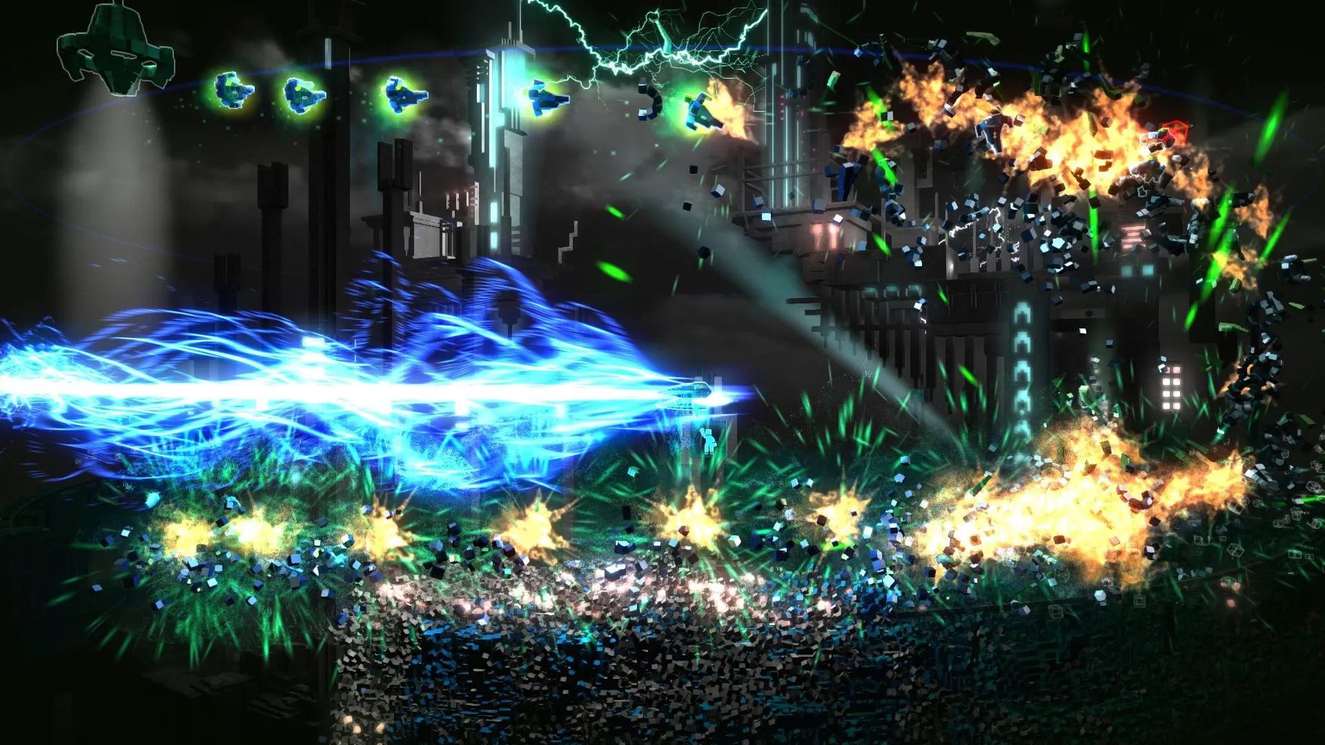 Màn hình gameplay của Resogun