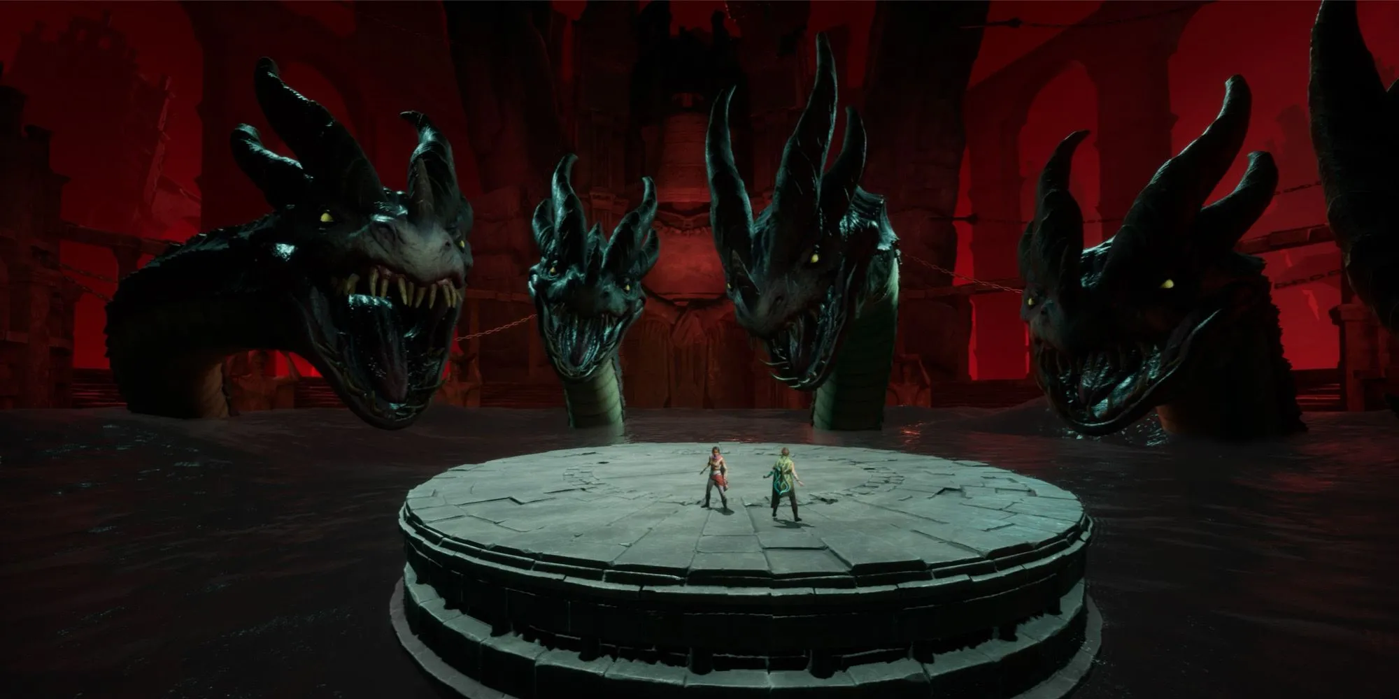 Mio và Zoe đối mặt với quái vật Hydra trong một phân cảnh game Split Fiction