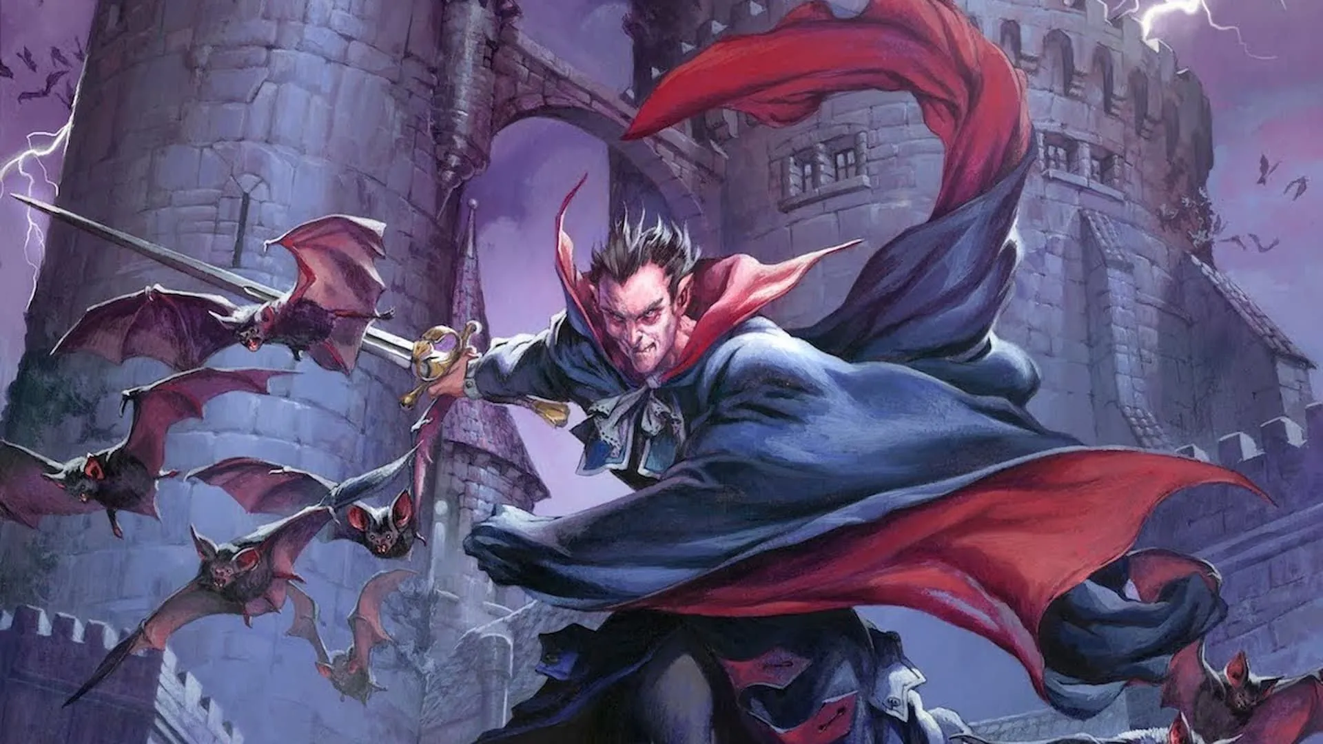Mô hình Lâu đài Ravenloft và nhân vật Strahd Von Zarovich từ board game Dungeons &amp; Dragons