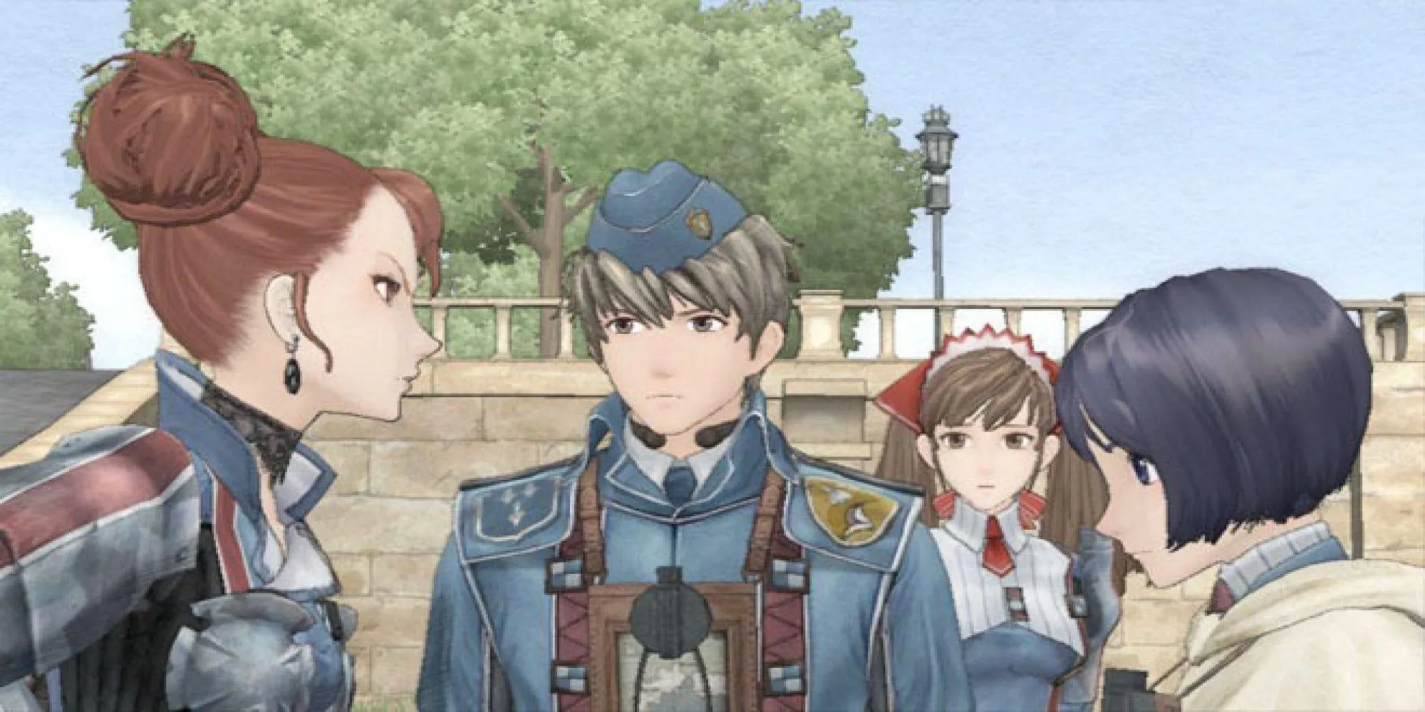 Một cảnh gameplay chiến thuật trong Valkyria Chronicles với đồ họa phong cách anime
