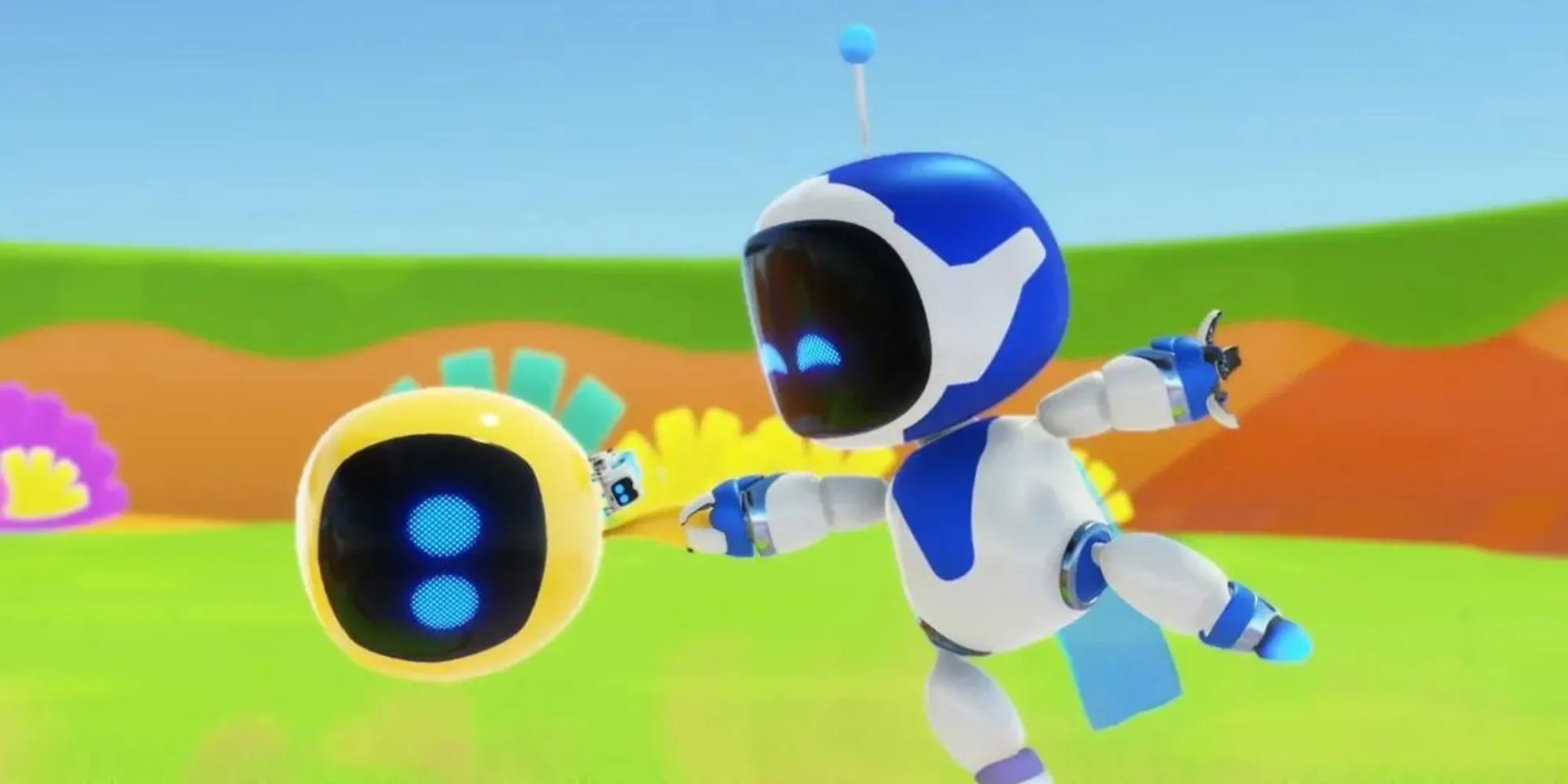 Một cảnh trong màn chơi đầy màu sắc của Astro Bot trên PlayStation 5
