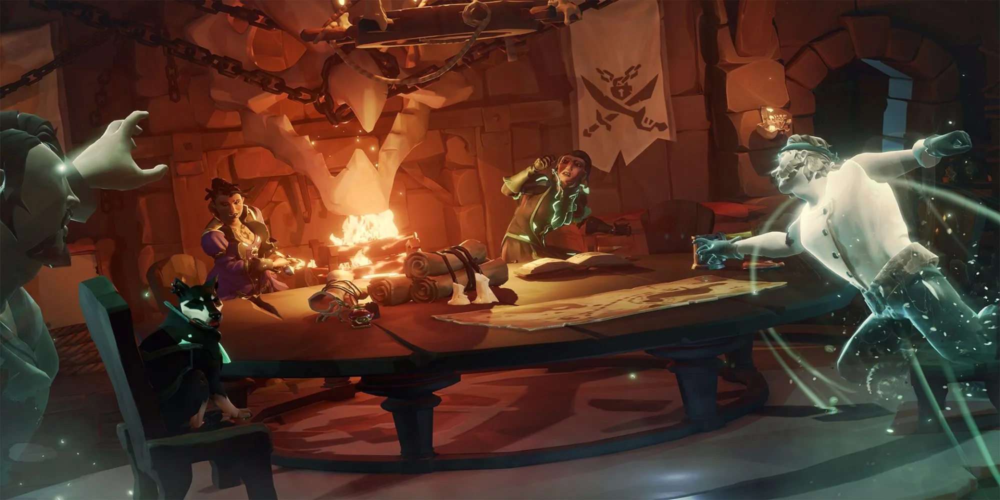 Một cảnh trong Sea of Thieves nơi người chơi tương tác và khám phá thế giới