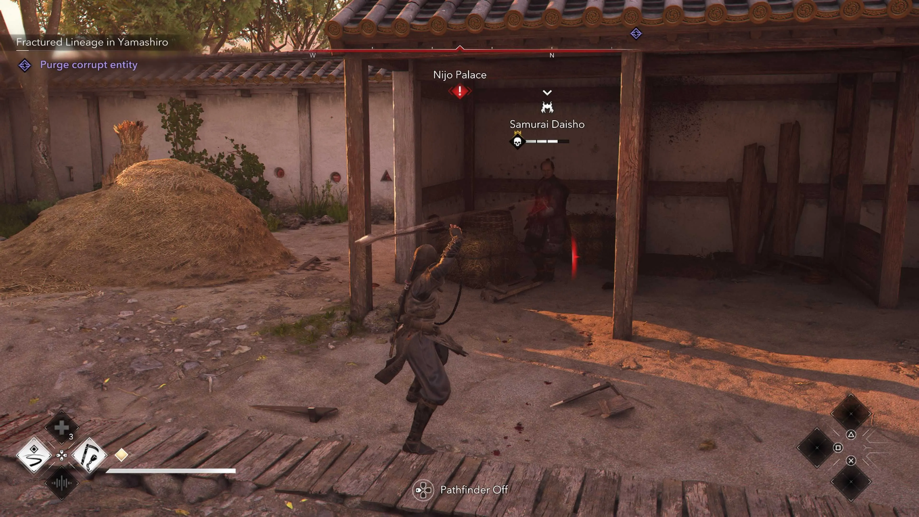 Một Daisho Samurai, kẻ địch ưu tú trong Assassin's Creed Shadows, mang lại điểm Thông Thạo khi bị hạ gục.