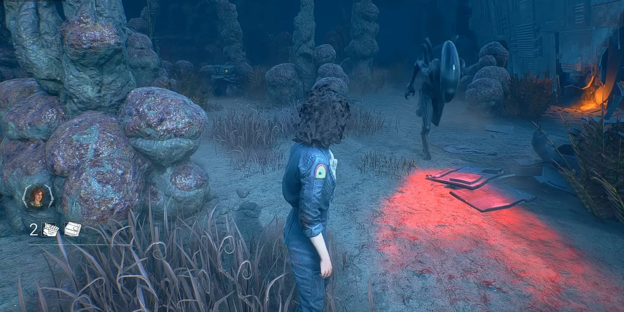 Một kẻ sát nhân và những người sống sót trong khung cảnh u ám của game Dead by Daylight