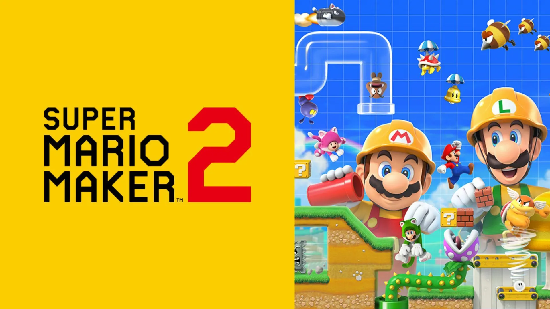 Một màn chơi đầy màu sắc và vật thể trong Super Mario Maker 2