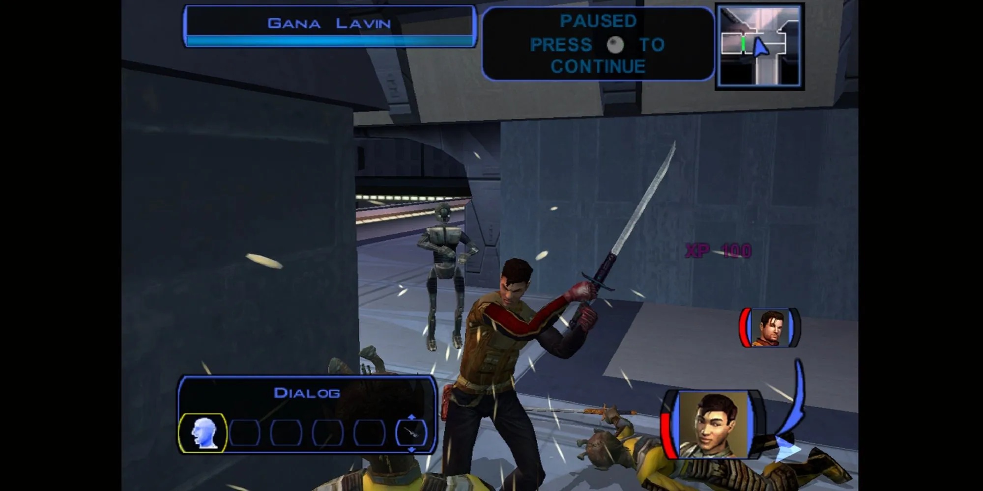 Một trận chiến bằng lightsaber trong game Star Wars Knights of the Old Republic
