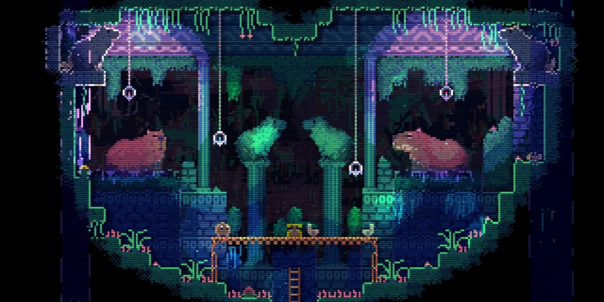 Một trong những khu vực khám phá trong game Animal Well, nổi bật với đồ họa pixel art