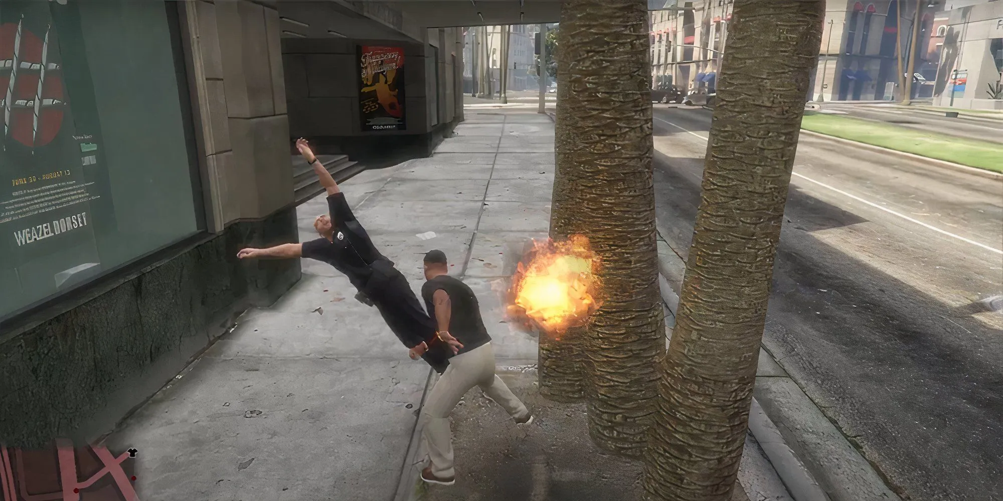 Nắm đấm gây nổ từ mã cheat HOTHANDS trong GTA V