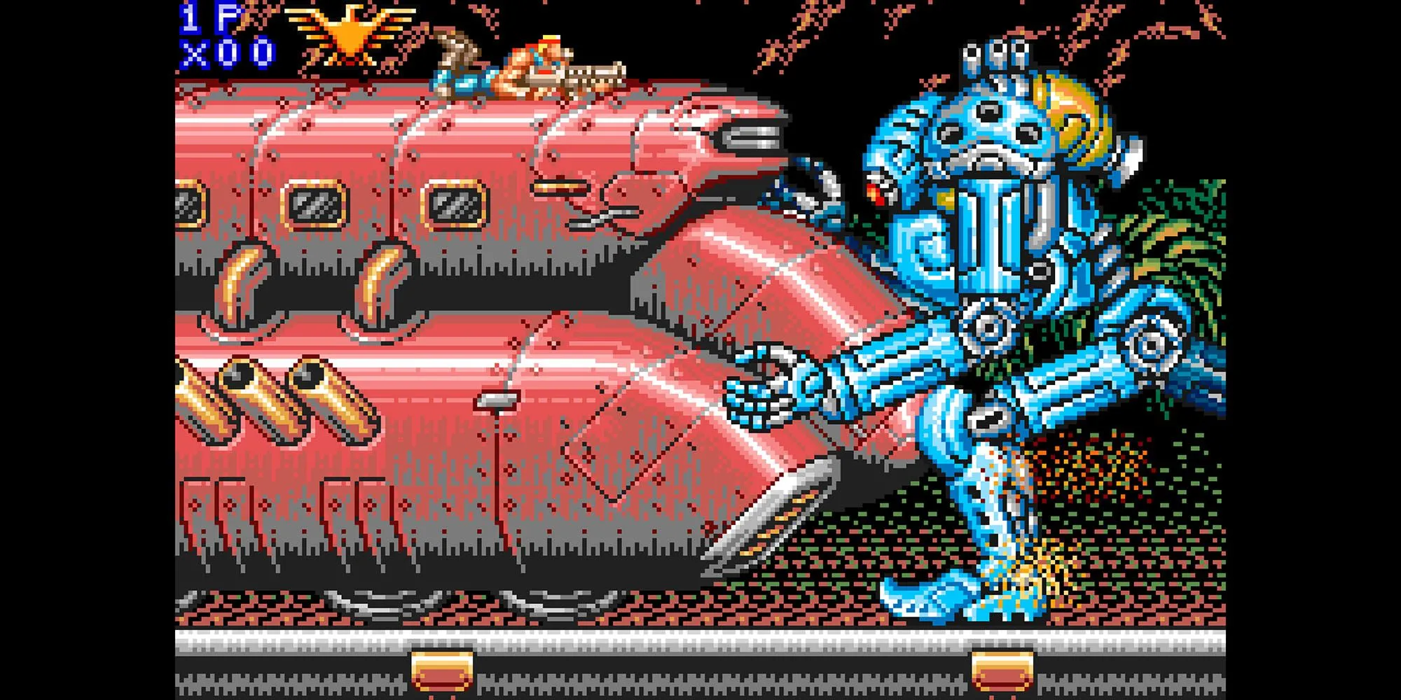 Nhân vật chính chiến đấu trong Contra Advance The Alien Wars EX
