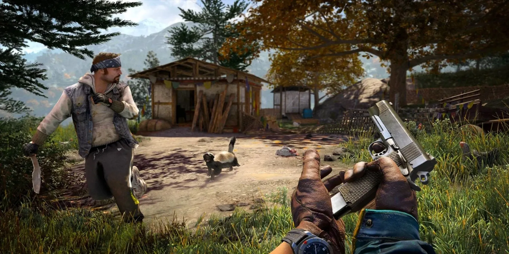 Nhân vật chính Far Cry 4 ẩn mình ngắm bắn mục tiêu từ xa
