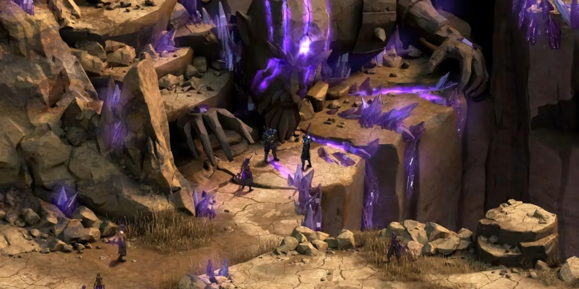 Nhân vật chính Fatebinder trong game Tyranny đứng giữa khung cảnh đổ nát