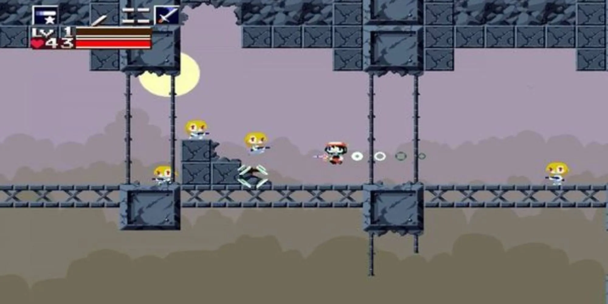 Nhân vật chính Quote trong Cave Story Plus phiêu lưu trong hang động